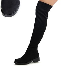Stivali Overknee In Velluto