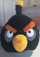 ANGRY BIRDS ROVIO UCCELLO NERO PELUCHE ORIGINALE MAXI 23CM CIRCA GIOCATTOLO BOMB