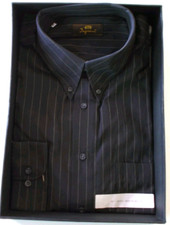 INGRAM camicia uomo Made in Italy,Cotone grigio a righe man.lunga, tg.41/16 €99