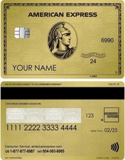 Amex custom golden - card, with