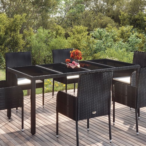 Garden table with glass top - table,