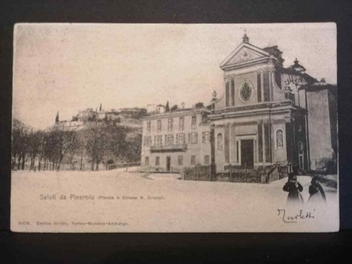 Cartolina pinerolo piazza - pinerolo, e