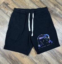 Billionaire Boys Club Shorts Uomo L Nero Terry Pile Logo Astronauta 7" Cucitura Interna