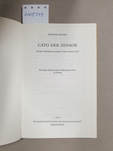 Cato der zensor seine - der,