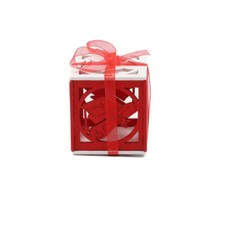 Scatoline portaconfetti per laurea 36 pezzi in legno rosso e bianco con tocco