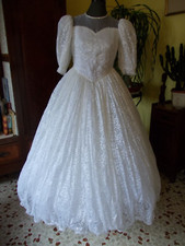 ABITO DA SPOSA VINTAGE IN PIZZO CON VELO IN TULLE N° 3