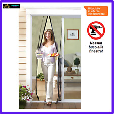 ZANZARIERA MAGNETICA AUTOMATICA PER PORTA FINESTRA RETE ADESIVA 100X215 NERA