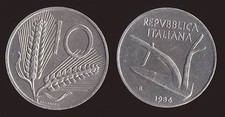 10 LIRE 1986 ARATRO E SPIGHE -