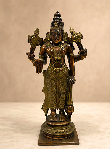 Statua ottone lord vishnu - in,