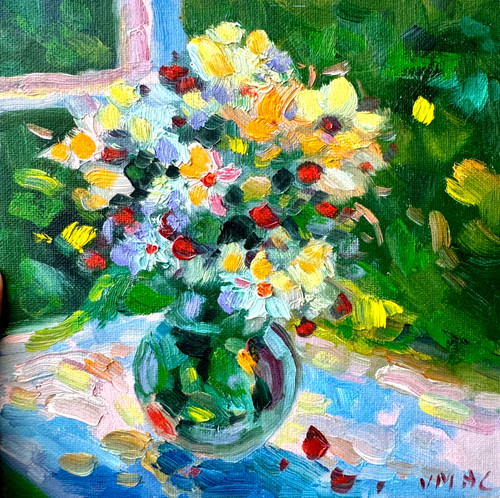 Dipinto olio originale - , fiori