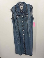 Maxi abito smanicato denim