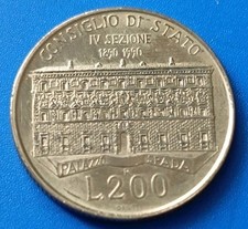 ?? ITALIA COIN MONETA PRE EURO 200 LIRE 1990 CONSIGLIO DI STATO
