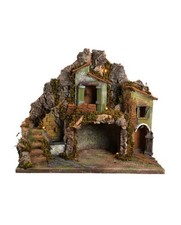Presepe con fontana e luci