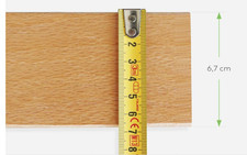 3 Listelli Curvati Legno Faggio Ricambio Doghe - 6,8 x 0,8 su misura fino 89 cm