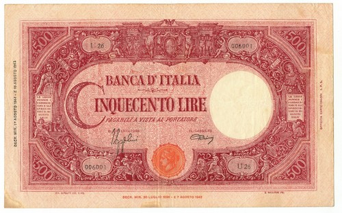 500 lire barbetti grande - lire,