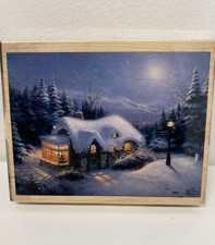 Thomas Kinkade Silent Night TK 106T timbro in gomma CASA DI NEVE Natale