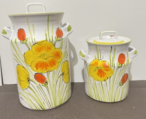 Vtg italian pottery canisters - vtg,