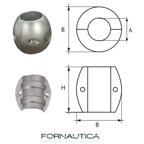 Anodo zinco collare - in,