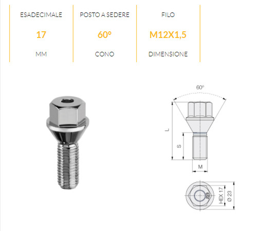 B120 bullone ruote oem - ruote, x