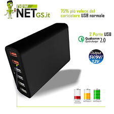 CARICATORE PER Google Nexus 6 6 porte usb Quick Charge 2,0 NERO 03006