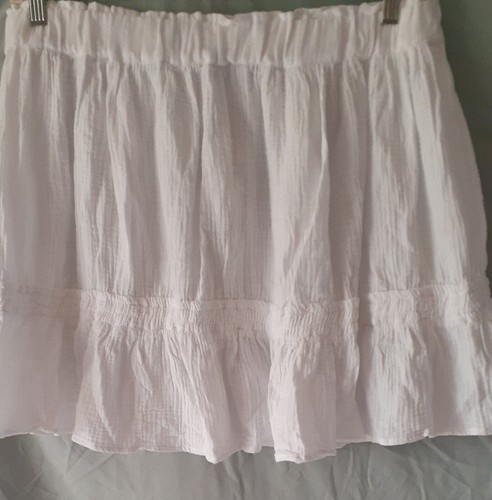 Gonna corta cotone bianco - gonna, su