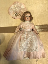 ANTICA BAMBOLA FURGA CANNETO CON CORPO IN COMPOSIZIONE E LEGNO 36 cm CVAZ