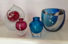 2 x Murano trasparente blu e