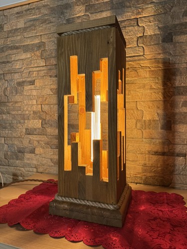 Lampada legno artigianale - in,