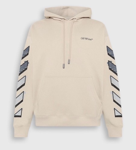 Felpa con cappuccio off white - con,