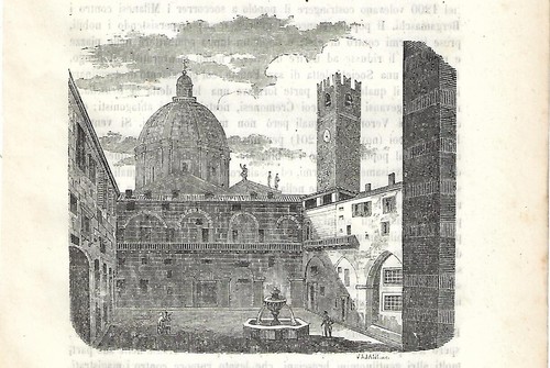 Stampa antica brescia veduta - stampa,
