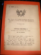REGIO DECRETO 1876 che modifica la divisione del territorio marittimo capitaneri