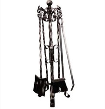 SET CAMINO FERRO BATTUTO BERLINO 4 ATTREZZI ALTEZZA CM. 68