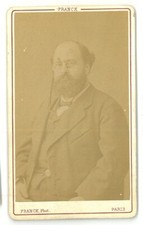F90-Cdv Albumin Carte de Visite Man monocle beard Cincinnati Ohio ph Frank Paris