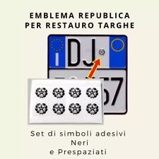 ADESIVI REPUBBLICA ITALIANA PER TARGA AUTO SIMBOLO EMBLEMA RI STEMMA NERO LOGO
