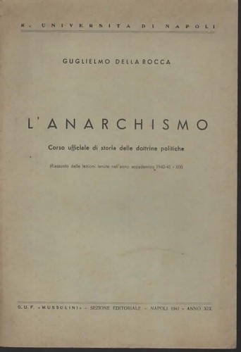 Libri della rocca anarchismo - rocca, l'anarchismo