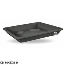 SOTTOVASO QUADRATO IN PLASTICA CM 50X50 COLOR ANTRACITE PER VASO QUADRATO 54X54