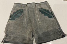 VINTAGE TEDESCO TRACHTEN LEDERHOSEN OCTOBERFEST PELLE SCAMOSCIATA PANTALONCINI VITA 25”