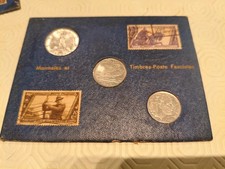 Regno d'Italia - Folder con n.3 monete anno 1941 e n. 4 francobolli Ventennio.