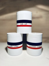 Tre barattoli melamina sale zucchero caffè anni 60 cucina vintage modernariato