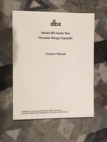 Dbx model 1bx series - 1bx, 2