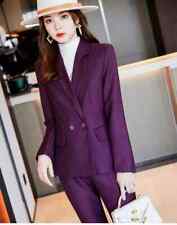 Tailleur Completo Outfit Set Donna Outfit Ufficio Giacca Blazer Viola 41929