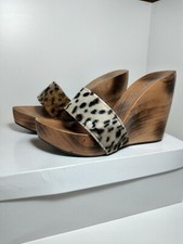 Zoccoli zeppa donna clogs mules artigianali made in italy in legno e pelle 