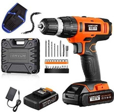 Lomvum 8720T Trapano Avvitatore Doppia Batteria a Litio valigetta e 27 Accessori