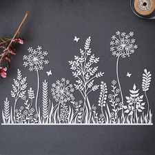 Fiori erba metallo stencil