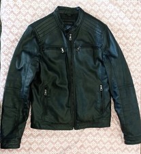 Giubbotto uomo nero finta pelle taglia S