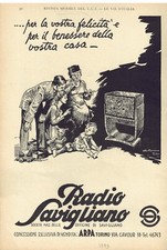 RADIO SAVIGLIANO - Pubblicità vintage OLD ADVERTISING -1933 (RAD_126)