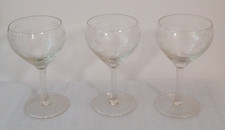 calici bicchieri da vino in cristallo intarsiato vintage pz 3 -(373)