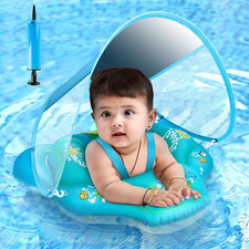 Salvagente Neonato Con Parasole Salvagente Gonfiabile per Bambini Piscina 