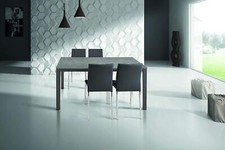 Tavolo grigio in metallo allungabile rettangolare 110x70 con 1 allunga da cm.50 