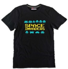 Tshirt nera stampa Space